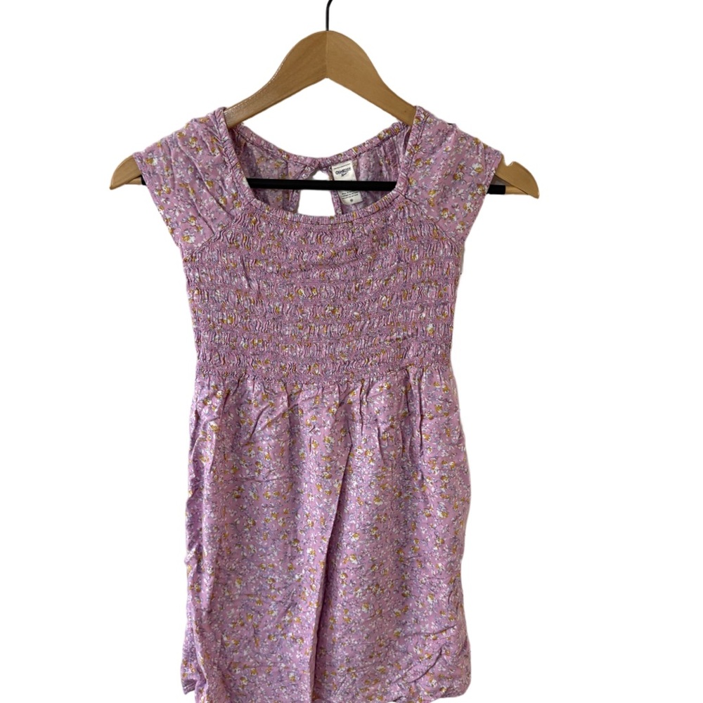 OshKosh B’gosh Girls Pink Floral Smocked Dress Size 10